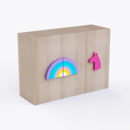 boingg! - a happy start Unicorn'S Playground Cabinet Storage In Oak Colour image 3