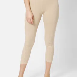 BODYCARE INSIDER Women Beige Solid Cotton Skin-Fit Thermal Bottoms-picture-19