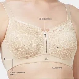 Soie Women Full Coverage Non-Padded Non-Wired Lace Bra image 4