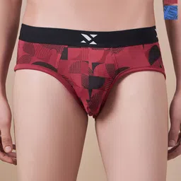 Masch Sports Pack Of 2 Abstract Printed Anti Microbial Basic Briefs BRF-2-PRT-EI-RED-BLU-image-76