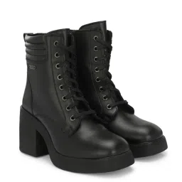 Delize Womens Solid Black Casual Derby Ankle Boots-picture-24