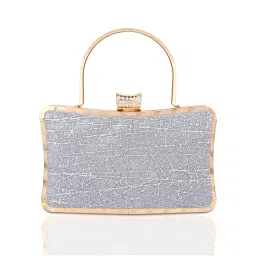 NFI Essentials Womens Glitter Clutch for Bridal Wedding or Party Grey-picture-11