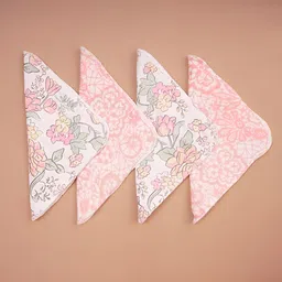 Fancy Fluff Girls Infants Pack of 4 Printed Bibs image 3