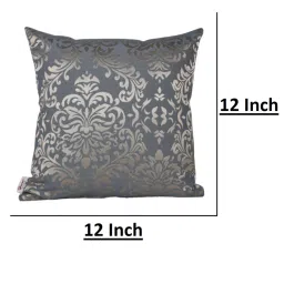 Sivya by Home Navy Blue Damask Self Design Cushion Covers (Pack of 5) image 3