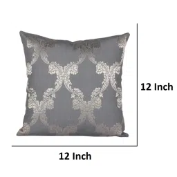 Sivya by Home Navy Blue Ogee Self Design Cushion Covers (Pack of 5) image 3