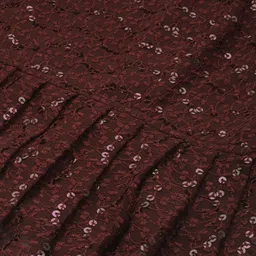 SWAGG INDIA Women Brown Ethnic Motifs Embroidered Sequinned Top with Palazzos & With Dupatta image 2