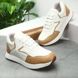 The Roadster Lifestyle Co. Women White & Brown Colourblocked Comfort Insole Sneakers-image-32