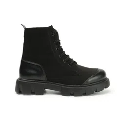 The Roadster Lifestyle Co.Women Black Mid Top Platform Heel Chunky Boots image 5