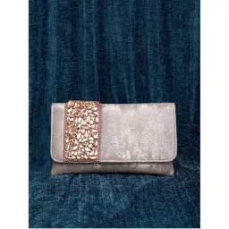 Peora Rose Gold Applique Handmade Bridal Wallet For Women-image-66
