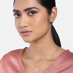 Peora Gold-Plated Elegant Libra Zodiac Sign Pendant with Chain image 2