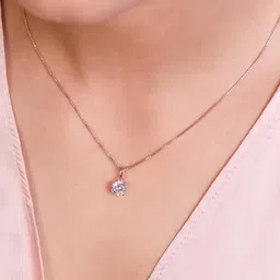 Zavya 925 Sterling Silver Rose Gold-Plated Pendant With Chain image 1