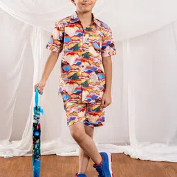 BEBE UNICORN Boys Printed Shirt with Shorts image 1
