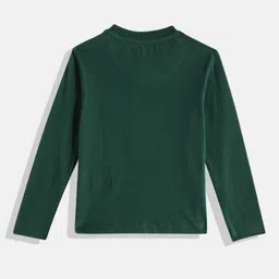 U.S. Polo Assn. Kids Boys Green Brand Logo Embroidered Pure Cotton T-shirt image 3
