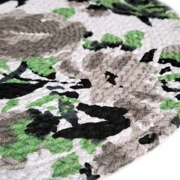 ANA 3 Pcs Green & Grey Printed Cotton Table Placemats image 4