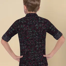 Allen Solly Junior Boys Spread Collar Geometric Printed Cotton Slim Fit Casual Shirt image 4