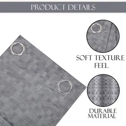 Kuber Industries Grey 6 Pieces Geometric PrintedShower Curtains image 5
