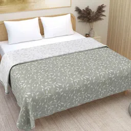 Plarsh Comfort Grey Floral Premium Soft 300 GSM Pure Cotton Reversible Double Bed Dohar-image-76
