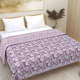 Plarsh Comfort Purple Ethnic Premium Soft 300 GSM Pure Cotton Reversible Double Bed Dohar-image-63