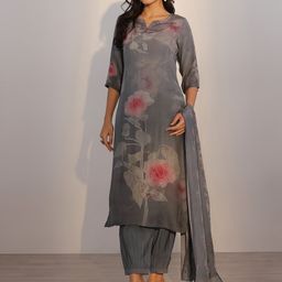 Libas Floral Printed Straight Kurta with Salwar & With Dupatta-picture-3
