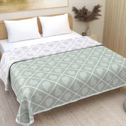 Plarsh Comfort Grey Floral Premium Soft 300 GSM Pure Cotton Reversible Double Bed Dohar-image-80