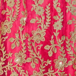 Maroosh Floral Embroidered Unstitched Lehenga & Blouse With Dupatta image 2