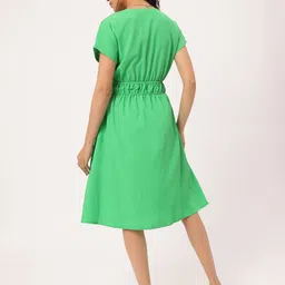 DressBerry Soft Elegance Seersucker Cinched Waist A-Line Dress image 5