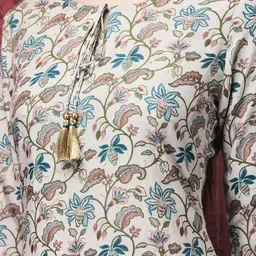 Shree Women Floral Printed Regular Liva Kurta with Trousers & With Dupatta image 2