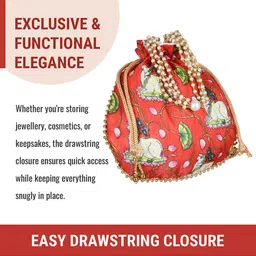 Kuber Industries Women Pack of 3 Conversational Printed Ethnic Potlis image 5