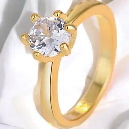 MYKI 92.5 Sterling Silver Gold-Plated CZ-Studded Adjustable Finger Ring-picture-14