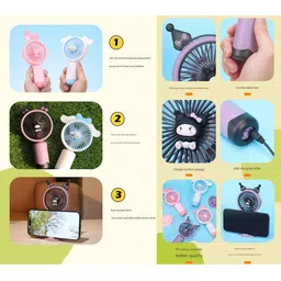 Spiaty Kids Rat Rechargeable Handheld and Desktop Mini USB Fan image 4