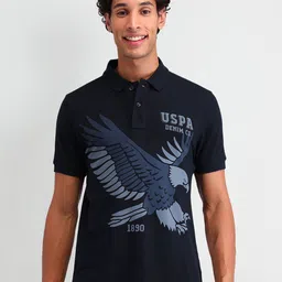 U.S. Polo Assn. Denim Co. Men Graphic Printed Polo Collar Cotton Slim Fit T-shirt-picture-17