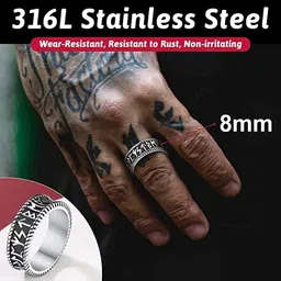 the men thing CELTIC KNOT VIKING - Titanium Steel Ring image 2