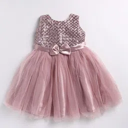 Toonyport Girls Embellished Sequined & Bow Net Tulle Fit & Flare Dress image 2