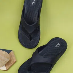 Carlton London Men Navy Blue Croslite Thong Flip-Flops image 1