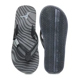 ABROS Men Grey & White Printed Thong Flip-Flops image 5