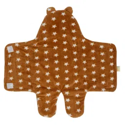 OYO Baby Brown & Grey 2Pcs Geometric Fleece AC Room 350 GSM Single Bed Blankets image 2