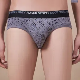 Masch Sports Pack Of 2 Printed Anti Microbial Basic Briefs BRF-2-PRT-ET-GRY-GRY-picture-38