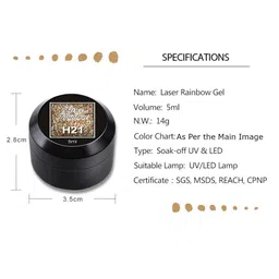 VENALISA Soak Off UV & LED Laser Rainbow Platinum Gel Nail Polish 5 ml - Shade H26 image 3