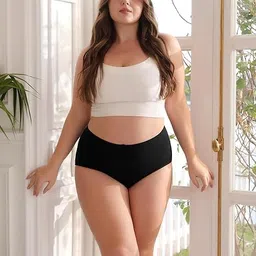 khwaish store Cotton Underwear Hipster Panty for Women Full Coverage Stretchable Briefs Tummy High Waist Panties for Women Ladies - Pack of 2. Size 28 Till 44 image 5