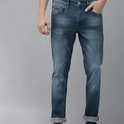 u.s. polo assn. denim co. U S Polo Assn Denim Co Men Blue Brandon Slim Tapered Fit Heavy Fade Stretchable Jeans image 1