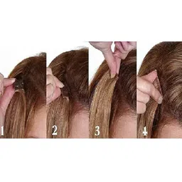 CRIBE Set Of 4 Clip-In Straight Coloured Strand Hair Extension -Brown - 22 Inch image 3