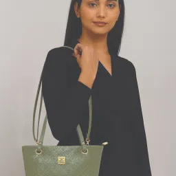 ESBEDA Green Colour Petite Floral Embossed Sling Bag For Women-image-40