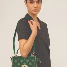 ESBEDA Green Colour Quilted Charm Sling Bag For Women-image-87