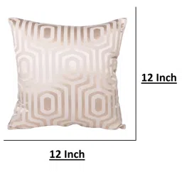 Sivya by Home Ivory Geometric Self Design Cushion Covers (Pack of 2) image 3