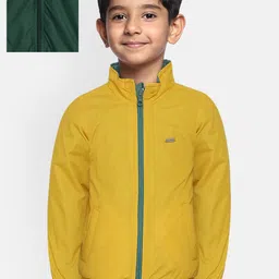Allen Solly Junior Boys Yellow Solid Reversible Open Front Jacket-picture-39