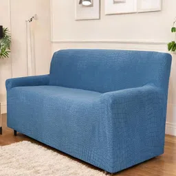 HOUSE OF QUIRK Triple Seater Universal Jacquard Crocodile Soft Touching Fabric Sofa Cover image 1