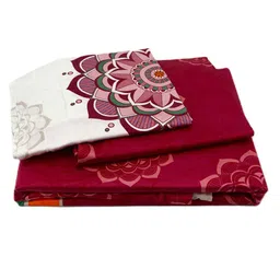 BOMBAY DYEING Celebrating India Pink Printed Cotton 300 TC King Bedsheet & 4 Pillow Cover image 3