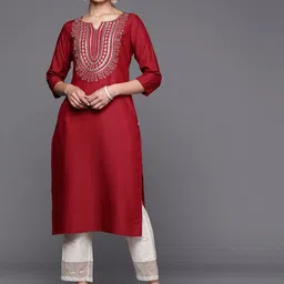 Varanga Women Ethnic Motifs Embroidered Gotta Patti Kurta image 1