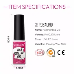 ROSALIND Long Lasting Nail Painting Gel 5 ml- Shade-LX17 image 5