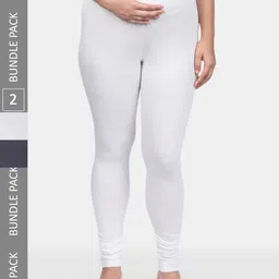 Mylo Pack Of 2 Premium Cotton Maternity Ankle Length Leggings image 1